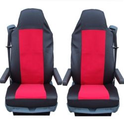 2 x Huse Scaune pentru SCANIA SCANIA R 620,580,560,440,500,480 Camioane Negru Rosu Textile
