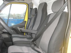 2+1 Huse Scaune pentru RENAULT MASTER 2009-2016 Microbuze Negru Gri Textil