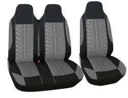 2+1 Universal Sitzbezüge für Kleinbus Lieferwagen Van Schwarz Grau Textil