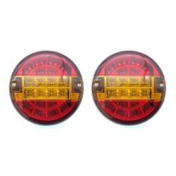 2 x Led Hamburger Rückleuchten Durchmesser 14cm LKW Anhänger Wohnwagen 24V