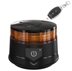 Luces Lampara Estroboscópico Advertencia Recargable Inalámbrico Beacon con Control Remoto 30 LED 14W 130mm Amarillo 12V 24V