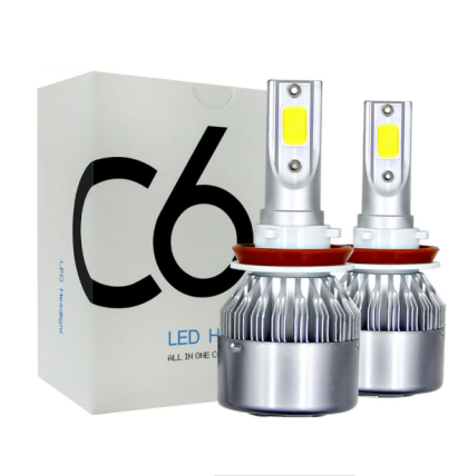 2 x Led H11 lys, hovedlys, lyspærer, strålekaster  COB 72w 7600lm