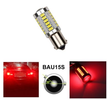 LED 33 SMD BAU15S PY21W 1156 Canbus Rot Scheinwerfer Lampe Autolichter Glühbirnen 12V 24V mit Objektiv