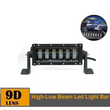 9D LED Arbetsbelysning BAR 27cm Hi/Lo 3840Lm 48W 10-30v Flood Ljus Bil  SUV 