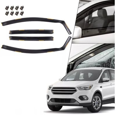 Wind Rain Deflector for FORD ESCAPE / KUGA 2013-2019 Car Auto Transparent Black set  4 pcs.