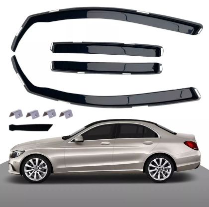 Paravanturi de vânt pentru Mercedes C class W205 2015-2020 Auto Masina Negru transparent 4 buc.