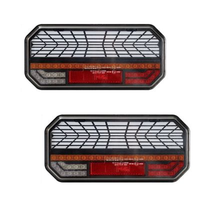 2 x LED Dynamic Indikatorlampor Bakljus Baklampa Tilhenger lastebil 12v 24v