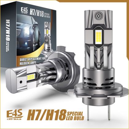 2 x LED E4S H7 H18 50W Luces Bombillas Luz Lampara de Automóviles Camiones Coche Hi/Low Beam 15000lm 6500K 12V 24V