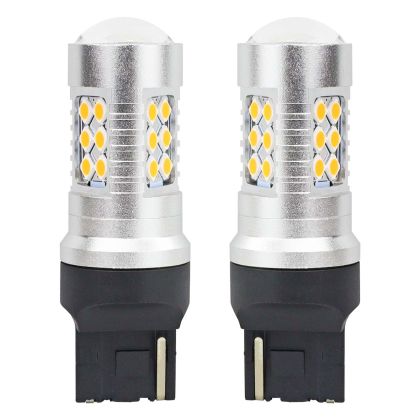 2 x LED Gul Ljus Lyspærer Canbus T20 WY21W Canbus 3030 24SMD 12V/24V Bilstrålkastare Lampa Strålekaster 
