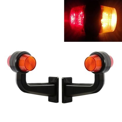 2 x Led Röd Gul Lastbil MarkeringslJys Ljus Lampa 12V 24V 