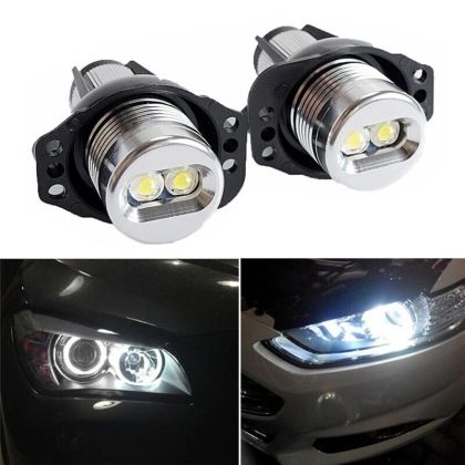 2 x BMW E90 E91 LED Angel Eyes Lampa 12W Vit Canbus inget Fel
