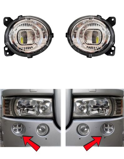 2 x Pentru SCANIA P, G, R, T 2004-2017 LED Faruri Lumini Lungă Halogen Faruri Lampa 