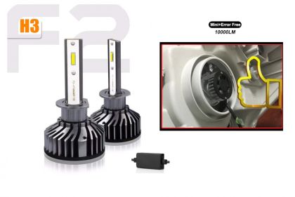2 x LED F2 H3 12v/24V 72W 10000LM Lys Hovedlys Lyspærer Strålekaster Lampe Lastebil Bil 