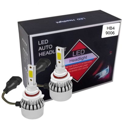 2 x COB LED HB4 9006 12V 7600LM 72W Lys Hovedlys Lyspærer Strålekaster Lampe Lastebil Bil Nær/Og Fjernlys