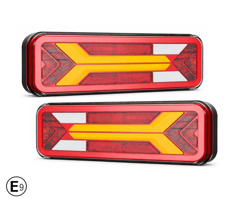 2 x Lkw LED Anhänger Dynamic Rückleuchten hinten Leuchten 12v 24V E9