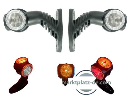 2 x Led Stalk Position lights led lights marker indicator truck trailer e-mark 12V 24V
