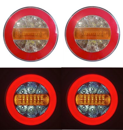 2 x Led Neon Anhänger Lkw Heckleuchte,Rückleuchten links rechts Van 12/24V