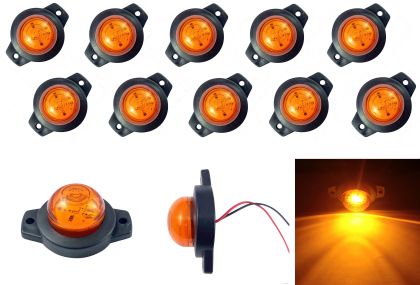 10 x LED Seitenmarkierungsleuchten Anhänger LWK Blinker Umrissleuchte Orange 12/24V 
