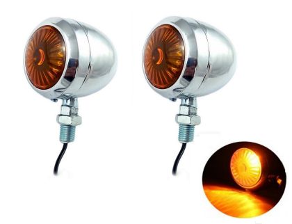 Feux Clignotant Ampoule Moto ATV 12V Ambre Chrome
