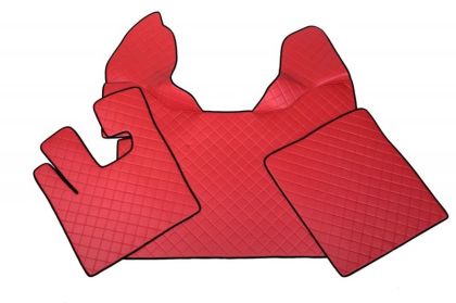 DAF XF 105 Automat Rot Leder Matten Fußmatten Autoteppiche LKW