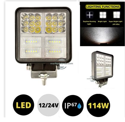 LED Arbeitsscheinwerfer 12V 24V 114W 7200lm Combo Spot Flood Licht