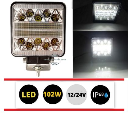 LED Ekstralys 12V 24V 102W 5800lm til SUV 4x4 Bil Traktor Combo Lys