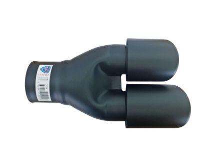 Schwarz Matt Auspuffblende Endrohr Doppelt 265mm 