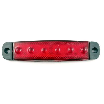 6 LED Luz Marcador Camiones Remarque 12v Rojo 