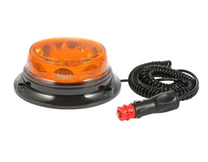 24 LED Warnleuchte Rundumlicht Bernstein Magnet 130mm 12V 24V