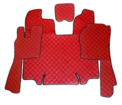 SCANIA R Automat 2009-2013 Rot Leder Matten Fußmatten Autoteppiche LKW