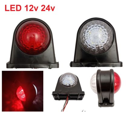 2 x 8 LED Luces 12V 24V Gabarit Posicion Blanco Rojo