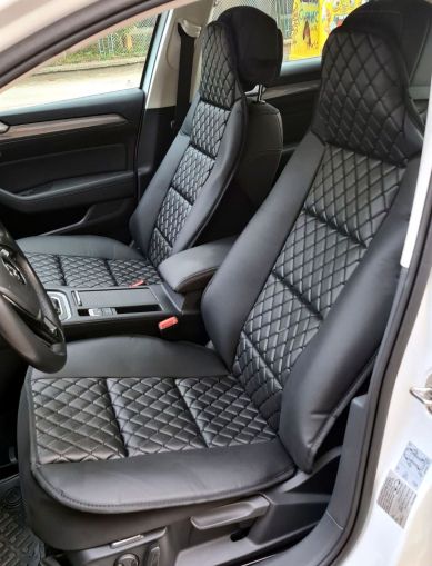 2 x Bilklädsel Beskyddare för bilar Universell Svart Eko Läder 