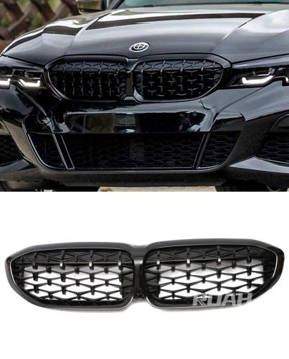 Kühlergrill für BMW G20 Sedan,G21 Touring,G28 Sedan,3 serie diamond Style Niere grill Schwarz