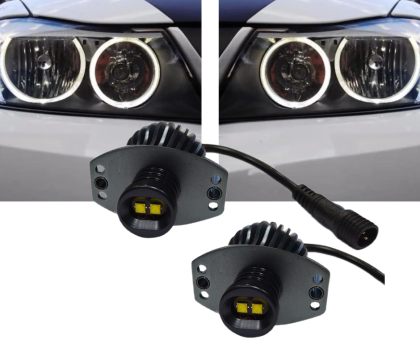 2 x BMW E90 E91 Marcador LED Angel Eyes 20W Blanco Faros 2005-2009
