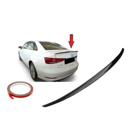 Aleron Spoiler para AUDI A3 2013-2019 Trasero Labial Tronco Ala Negro Lustroso Glanz