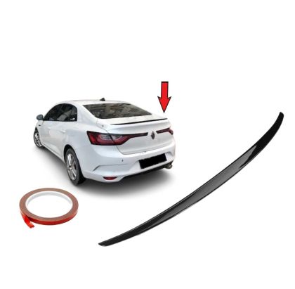 Aleron Spoiler para RENAULT MEGANE 4 2016-2020 Trasero Labial Tronco Ala Negro Lustroso Glanz