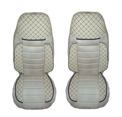 2 x Seat covers for Volvo FH 2014-2020 EURO 6 Truck Beige Leather Textil RHD LHD