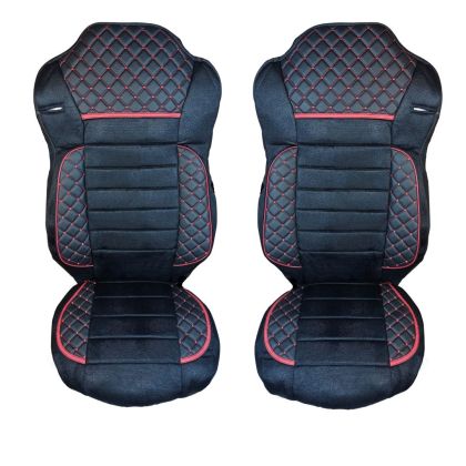 2 x Sitzbezüge Schonbezüge für Mercedes Actros MP4 EURO 6 2015-2021 LKW Schwarz Leder LHD RHD