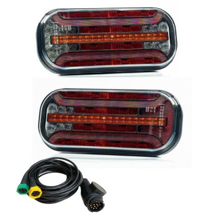 2 x LED Lampa Spate Dynamic Intermitente cu Cablu Pentru Camion Remorca 12v 24v E9