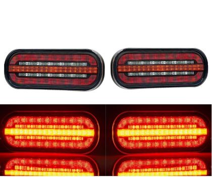 2 x Pkw Lkw LED Anhänger Dynamic Blinker Heckleuchten Lampe mit der Steckdose 12V 24V E9