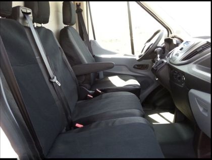2+1 Huse Scaune pentru FORD TRANSIT 2013+ Microbuze Negru Piele Textile