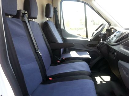 2+1 Fundas Cubre Asientos para FORD TRANSIT 2013+ Furgoneta Negro Gris Oscuro Textil