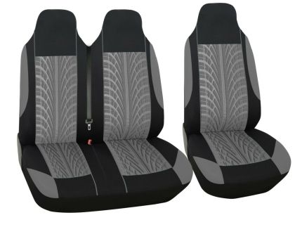 2+1 Universal Sitzbezüge für Kleinbus Lieferwagen Van Schwarz Grau Textil