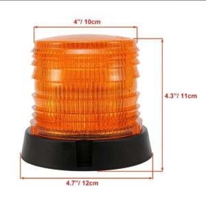 60 LED Warnleuchte Rundumleuchte Blinkleuchte Strobe Beacon Licht Orange Magnet 100mm 12V 24V E9