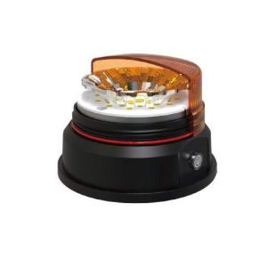 Warnleuchten 24 LED 125mm Rundumleuchte Wiederaufladbar Kabellos Orange Lampe 12V 24V 