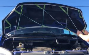 RENAULT TRAFIC Haubenbra Maske Bonnet Bra Schwarz PVC Leather 2001-2014