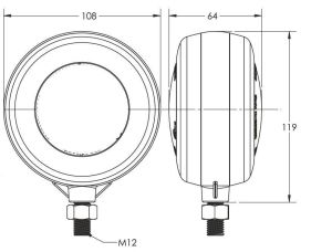 2 x Led Lampara Neon Luces Laterales tipo Pendientes para Espejo Gabarit de Camion 12V 24V