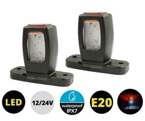 2 x Luminile led laterale,lumini de poziție camion remorcă  roșu / alb / galben LED 12/24v