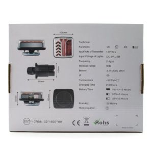 2 x Wireless LED Magnet Baklys Lampe Lastebil Tilhenger 12v 24v E57