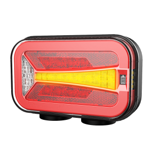 2 x Wireless Dynamic LED Magnet Baklys Lampe Lastebil Tilhenger 12v 24v E9